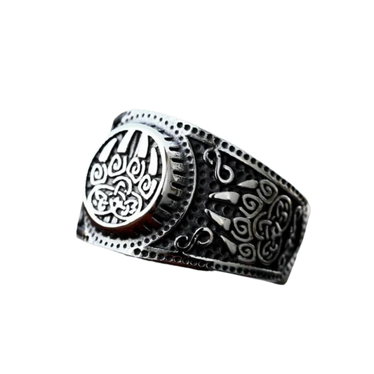 [ DECRYPT_#45V ] VIKING BEAR PAW VELES IMPLANT RING