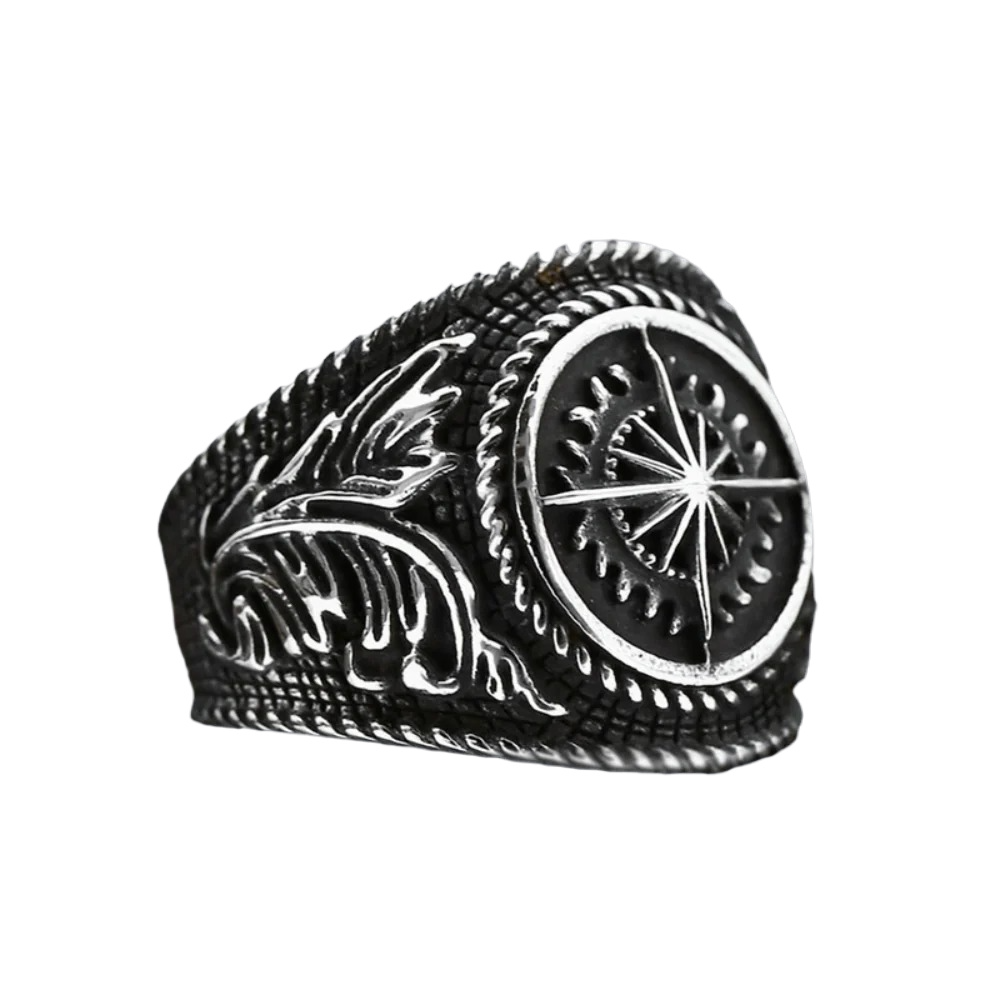 [ KERNEL_v9.8 ] CYBER COMPASS GEAR SIGNET RING
